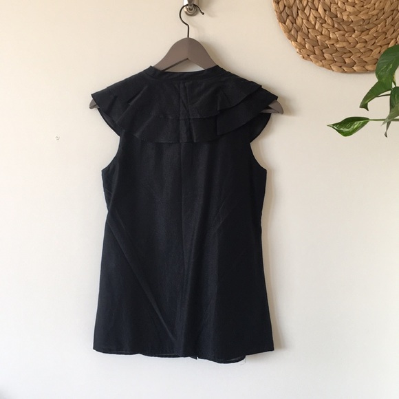 Banana Republic Black Ruffle Blouse - Picture 3 of 5